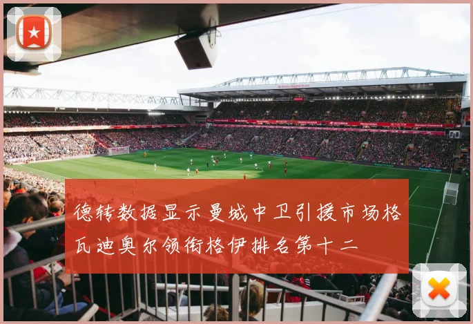 德转数据显示曼城中卫引援市场格瓦迪奥尔领衔格伊排名第十二